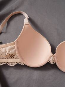 SHEIN 2件套女士蕾丝拼接文胸套装 - 彩色 - 查看 4
