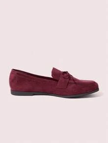 CUCCOO DOLLMOD Round Toe Comfortable Black Bow-Knot Patent Leather Fashionable Ladies Flat Shoes Spring Shoes Spring Break Easter Valentine's Day - Burgundy - View 10