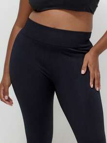 MUSERA Plus Size High Rise Active Leggings Gym Workout Spring Summer Sport Active - Black - View 2