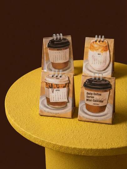 Joivida 1个番茄酱女孩迷你每日咖啡2026桌面日历计划本可爱主题备忘录记事本办公桌面整理器带贴纸日程记事本送给女性朋友同事生日新年礼物