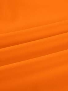 SOLERSUN Women's Elegant Asymmetric Neckline Ruched Asymmetric Hem T-Shirt - Orange - View 8
