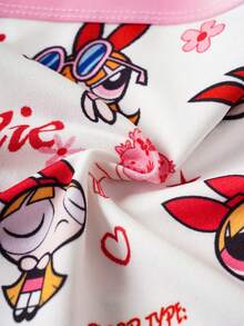 THE POWERPUFF GIRLS X SHEIN Women's Cute Cartoon Print Comfortable Panties - White - View 4