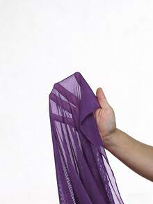 Sexy Mesh Split Maxi Nightgown For Women, Valentine's Day - Purple - View 7
