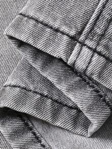 DAZY Girls' Denim Dress With Collar And Pockets, Fall Outfit - Grey - View 3