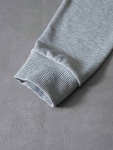 PAVTROS 男士豹纹字母印花连帽衫和运动裤休闲套装，情人节、春夏、送给男友的礼物、狂欢节、复古、街头风、派对、圣帕特里克节、外出 - 灰色 - 查看 7