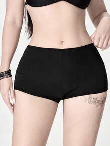 ROMWE 1 chiếc quần lót nữ kiểu hipster đính đá hình đầu lâu phong cách Gothic - màu đen - Xem 4