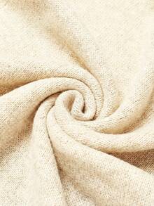 Franclia 秋冬新款宽松百搭3D立体花卉圆领无袖针织背心搭配A字针织中长裙女装两件套 - 米色 - 查看 6