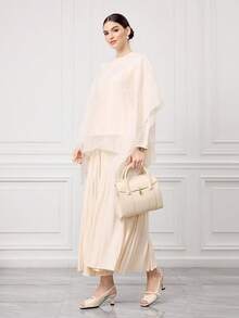 Sleekvia Tacones altos elegantes minimalistas de punta cuadrada, tacón de aguja, punta abierta, correa con hebilla, sin talón, color beige, para primavera/otoño - Beis - Ver 6