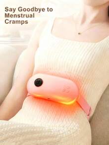 Teckwe Portable Cordless Heating Pad, Electric Waist Belt Device, Fast Heating Pad With 3 Heat Levels And 4 Massage Modes, Back Or Belly Heating Pad For Women And Girl, Pink - Multicolor - View 1