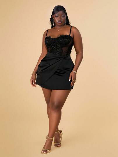 CurvyTilda 大码女式春夏优雅扭纹缎面半身裙、迷你裙，适合婚礼、毕业典礼、Y2K、性感、生日、工作、下午茶、休闲装