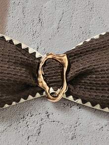 Swim Vcay 2pcs Fashionable & Sexy Swimsuit Set, Featuring Removable Strap Bandeau Top And Matching Bottoms - Chocolate Brown - View 8