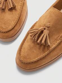 CUCCOO BIZCHIC 女士海军蓝绒面革舒适休闲乐福鞋，多功能平底套脚鞋，适合户外、通勤、工作和日常穿着 - 摩卡棕 - 查看 9