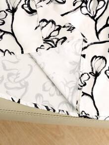 GlowEve 女士花卉印花收腰无袖连衣裙，春夏款 - 黑與白 - 查看 7