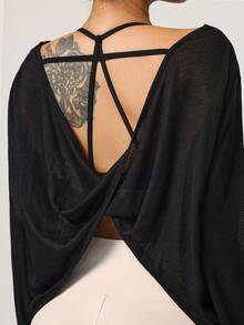 Rhythm Era 女士露背交叉绑带瑜伽健身户外长袖T恤