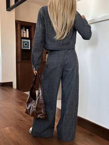 DAZY Women's Black Street Casual Denim 2 Pieces Set - Black - View 6