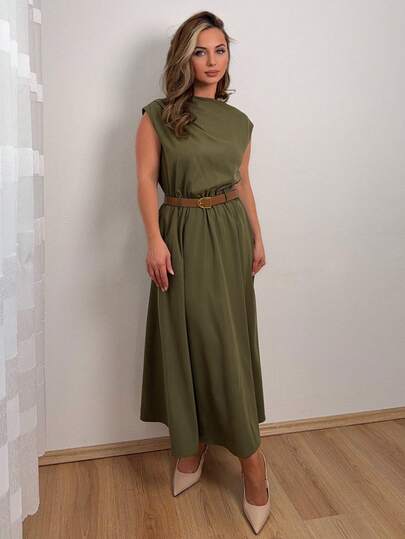 Jeta Ari 女式纯色无袖连衣裙（配腰带），返校季