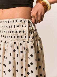 Falda larga casual de mujer con estampado de lunares - Multicolor - Ver 5