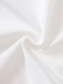 2件套女孩度假活力3D毛巾刺绣镂空修身露脐背心，白色和紫红色 - 紅白色 - 查看 5