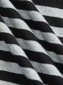 CovetEZ 95%纯棉，女士休闲修身条纹长袖圆领T恤，适合春秋冬季节穿着。适合运动、健身、休闲穿着，修身剪裁，复古柔美风格，居家、上学、运动等场合皆宜，是打造百搭秋季造型的理想之选。 - 彩色 - 查看 3