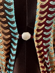 Zestiva 女士夏季沙滩网纱蕾丝印花无袖露背吊带串珠性感紧身度假连体衣 - 彩色 - 查看 5