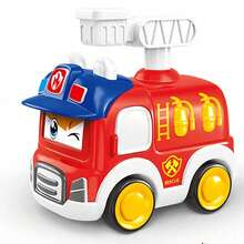 手动按压车辆套装救护车救援消防车系列彩色塑料车身角色扮演学习圣诞生日礼物创意，适合男孩女孩儿童