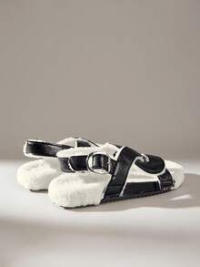 Solecia 女士搭扣设计休闲百搭平底鞋 - 黑色 - 查看 6