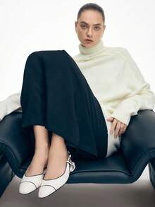 Mnmlis Women's Casual Buckle Design Flat Loafers Valentine's Day - White - View 3