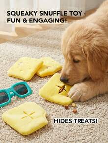 PETSIN 1 Juguete de entrenamiento para perros con sonido, simulación de queso amarillo, rompecabezas de olfateo y escondite de alimentos, adecuado para perros Teddy y perros pequeños - Multicolor - Ver 5