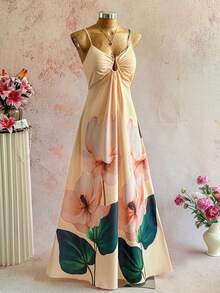 INAWLY 标准尺码女士吊带连衣裙 - 黃色 - 查看 8