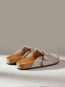 Solecia 女士休闲百搭通勤搭扣平底鞋 - 灰色 - 查看 4