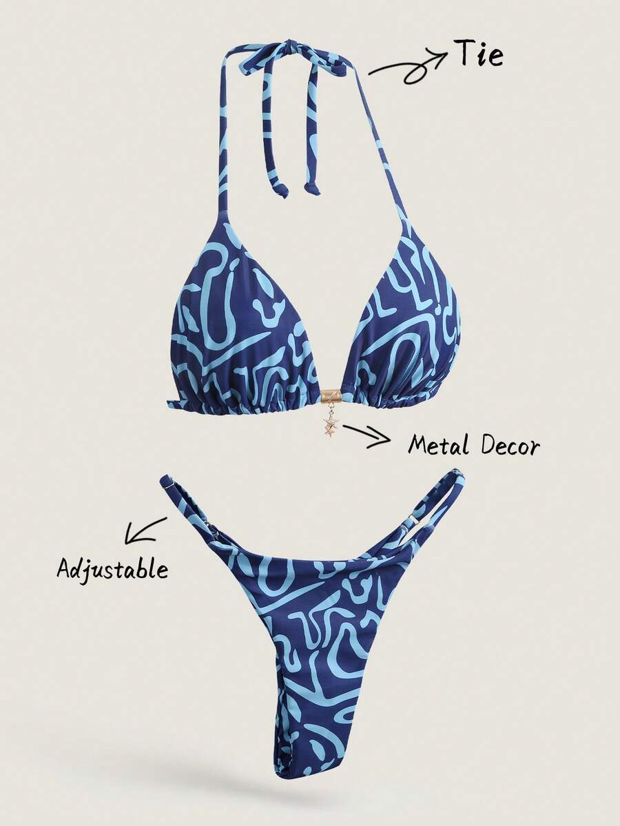 Elavelle Springbreak 女士沙滩装夏季女装，纯色细肩带性感比基尼套装