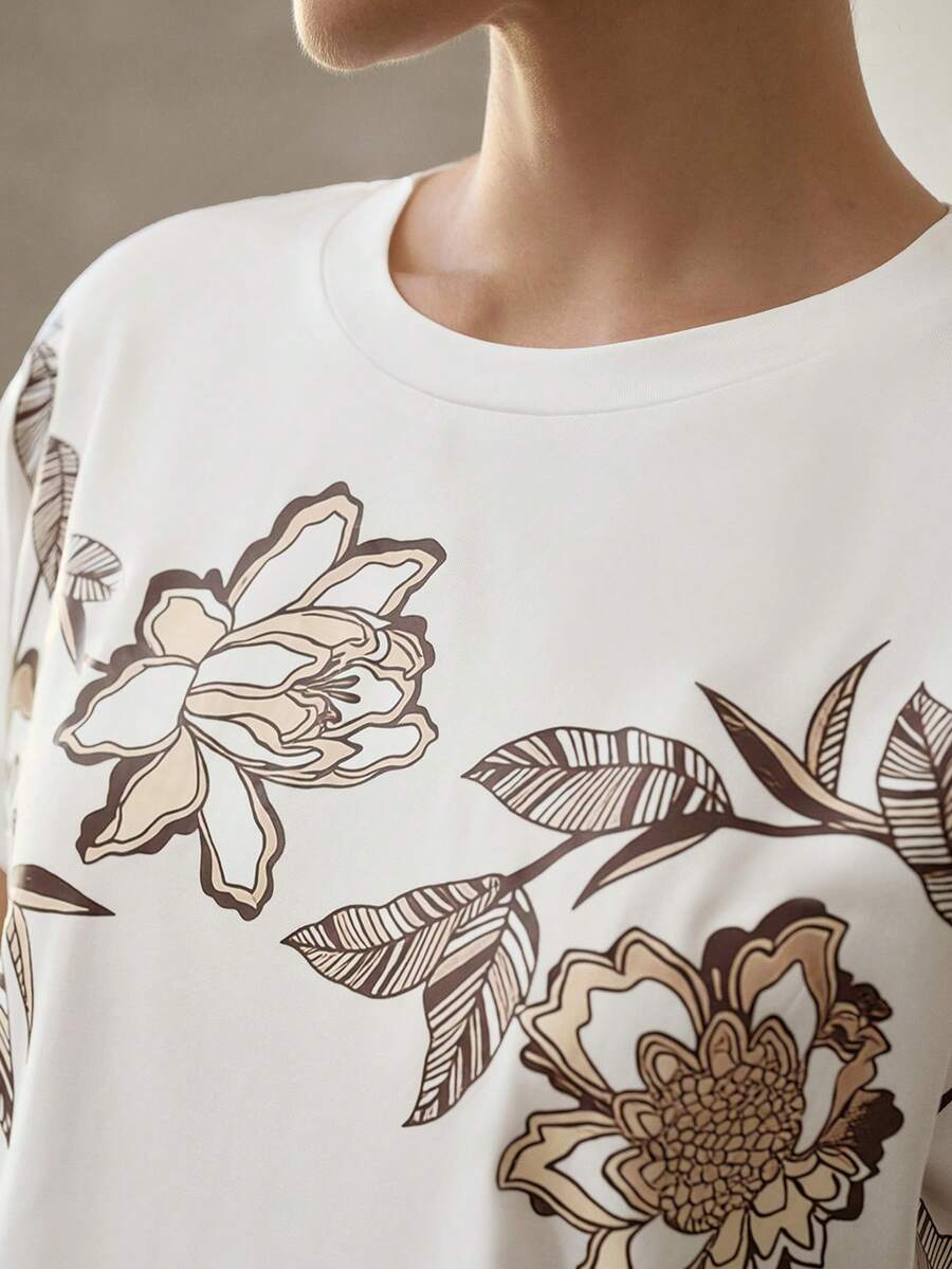 MOTF PREMIUM FLORAL PRINT SHORT SLEEVE T-SHIRT - Multicolor - View 2