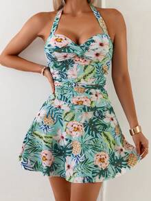 Swim Lushoire Bộ đồ bơi Tankini in hoa gợi cảm và thanh lịch dành cho nữ, đồ bơi hai mảnh thoải mái cho bãi biển, khu nghỉ dưỡng, bơi lội, mùa hè. - Nhiều màu - Xem 4