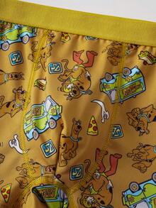 SCOOBY-DOO X SHEIN 1pc Tween Boy Cartoon Pattern Comfortable Boxer Briefs - Brown - View 4