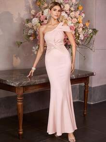 MOTF Soiréza WOMEN'S ELEGANT MERMAID STYLE LONG FORMAL DRESS - Baby Pink - View 7
