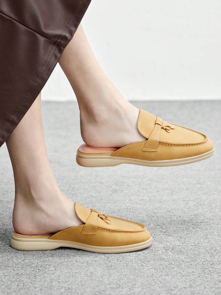 CUCCOO BIZCHIC Women's Casual Black All-Match Versatile Flat Slip-On Shoes For Christmas Spring Shoes