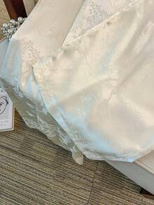 GlowEve CURVE Quần ống rộng thường ngày bằng vải jacquard có túi lưng thun co giãn cho nữ cỡ lớn - Màu be - Xem 5