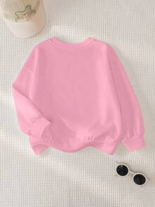 SHEIN | PAW Patrol 女童休闲字母和狗狗图案圆领卫衣，秋季 - 白色 - 查看 2