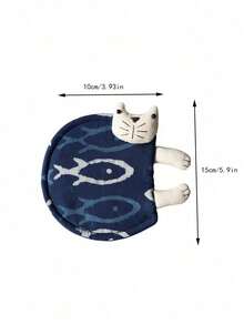 Joivida 1pc Hand-Dyed Kitten And Rabbit Coasters, Hand-Dyed Plant Blue-Dyed Fabric Coasters, Dry Tea Tray Coasters, Tea Ceremony Gongfu Tea Set Accessories - Multicolor - View 13