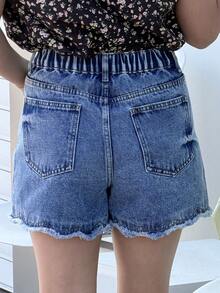 DAZY Tween Girls Denim Shorts - Medium Wash - View 6