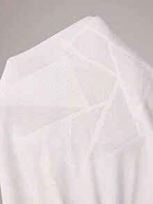 Dewbera Women's Geometric Print Cropped Sleeveless Sweatshirt Sweatshirt - White - View 8