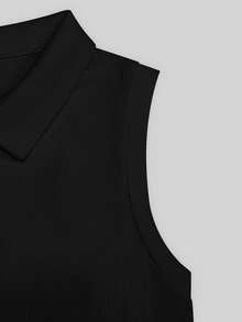 Resyla Women's Casual Collared Button Half Placket Cherry Embroidery Pattern Versatile Daily Wear Top - Black - View 4