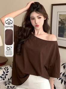 DAZY 女士宽松休闲露肩T恤，夏季新品