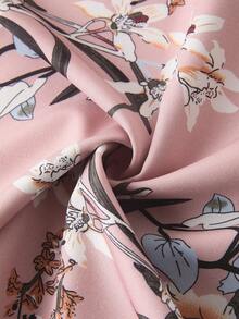 Ellevyn 大码优雅通勤风印花吊带上衣和纯色长裤两件套 - 粉色 - 查看 6