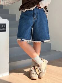 DAZY Tween Girls Denim Shorts - Blue - View 3