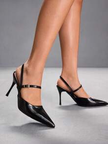 CUCCOO SZL Women's Pointed Toe Buckle Design Everyday Versatile Fashion High Heels - Black - View 3