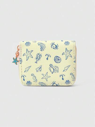 ROMWE Fairycore 1 pièce Sac à fermeture éclair avec motif de créature coquillage, style simple, convient aux femmes.