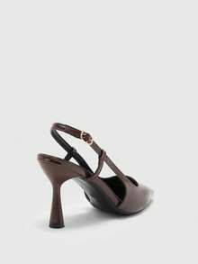 CUCCOO BIZCHIC 女士尖头细高跟棕色时尚基础款日常百搭通勤鞋女士高跟鞋露跟鞋女鞋 - 咖色 - 查看 9