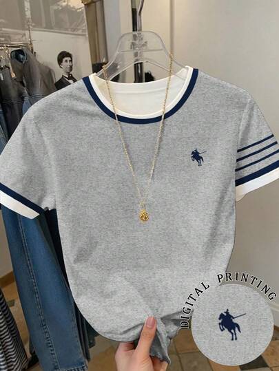 Resyla Women's Casual Printed Round Neck Short Sleeve T-Shirt