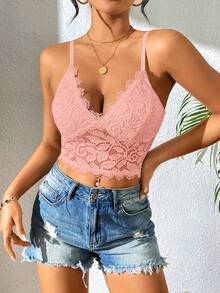 Breezaya Áo Camisole nữ màu trơn, thời trang, đa năng, thích hợp cho hẹn hò và dự tiệc. - Hồng - Xem 4
